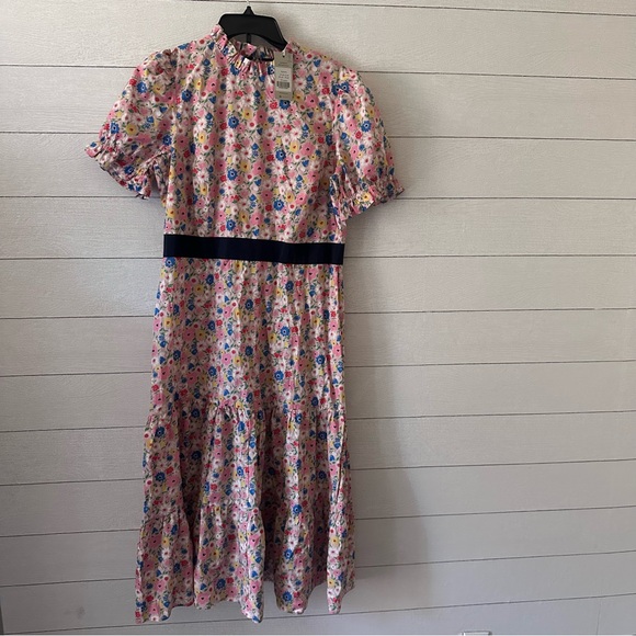 Boden Floral Midi Dress with Navy Accents - Picture 2 of 12